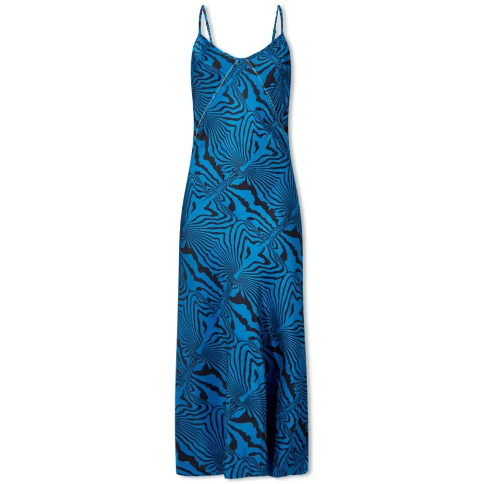 Warped Zebra Slip Dress