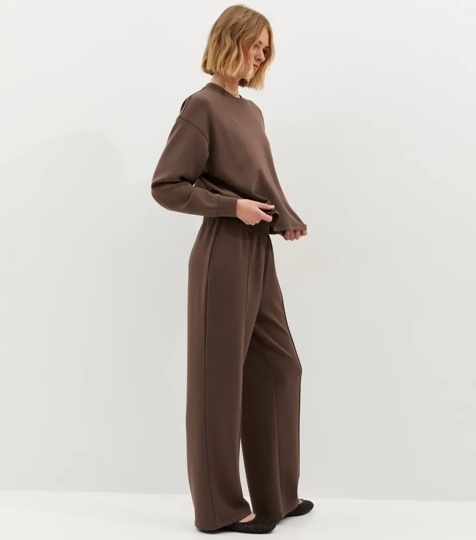 Women's Premium Mid Brown Jersey Joggers