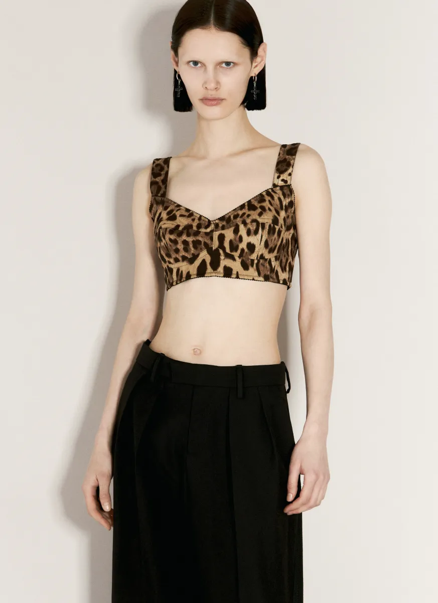 Leopard Print Bustier Top