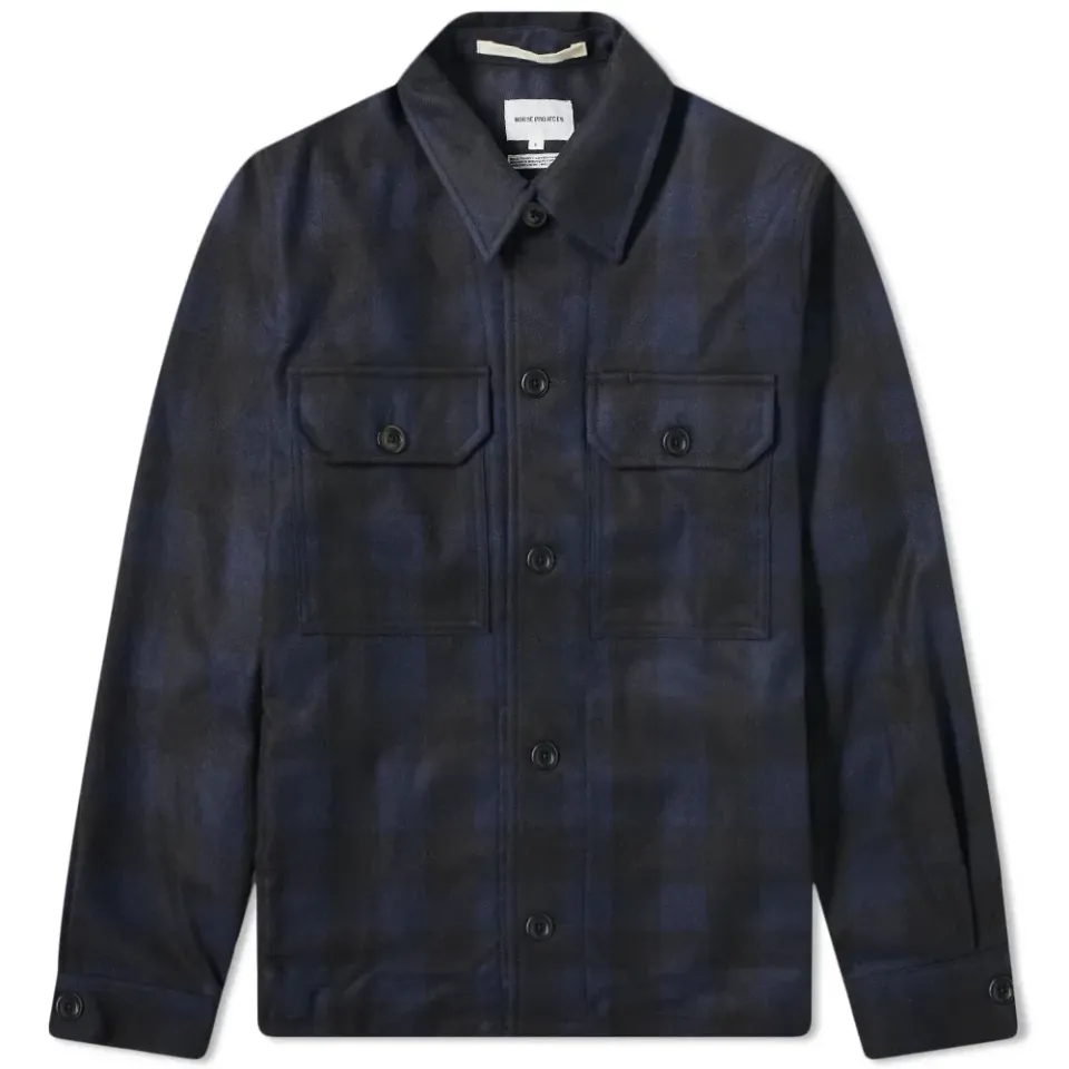 Kyle Wool Checked Pocket Overshirt