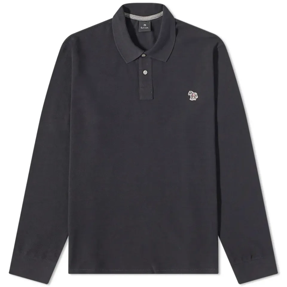 Long Sleeve Zebra Polo