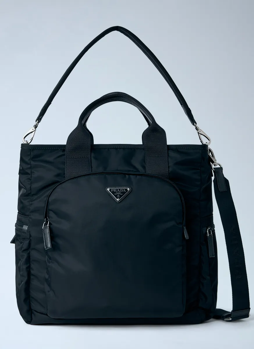 Re-Nylon Logo-Plaque Tote Bag