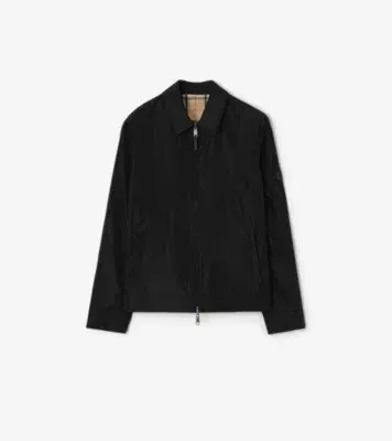 Reversible Nylon Bloomsbury Harrington Jacket in Black