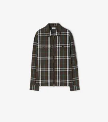 Check Cotton Overshirt in Snug brown