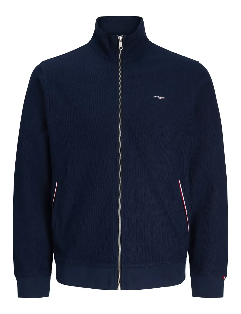 Pure Cotton Zip Up Cardigan Navy