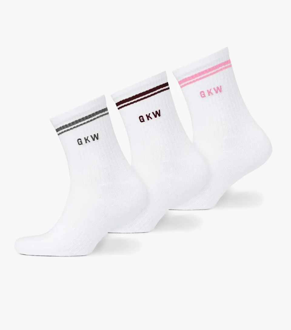 Women's 3 Pack White Tipping Socks