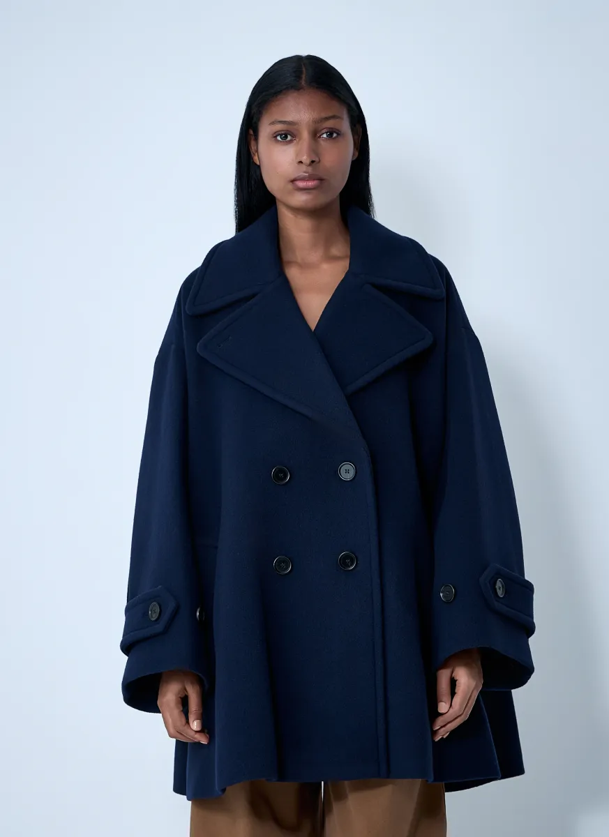 Double-Breasted Wool-Blend Coat