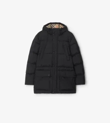Hooded Puffer Jacket in Black - Men, Nylon