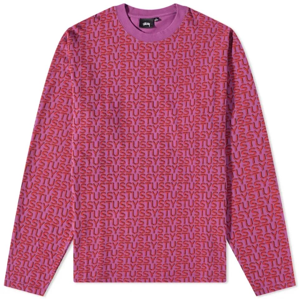 Long Sleeve Letter Stripe Crew T-Shirt
