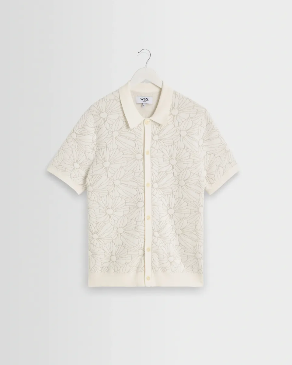 Tellaro - Ecru Flower Jacquard Shirt