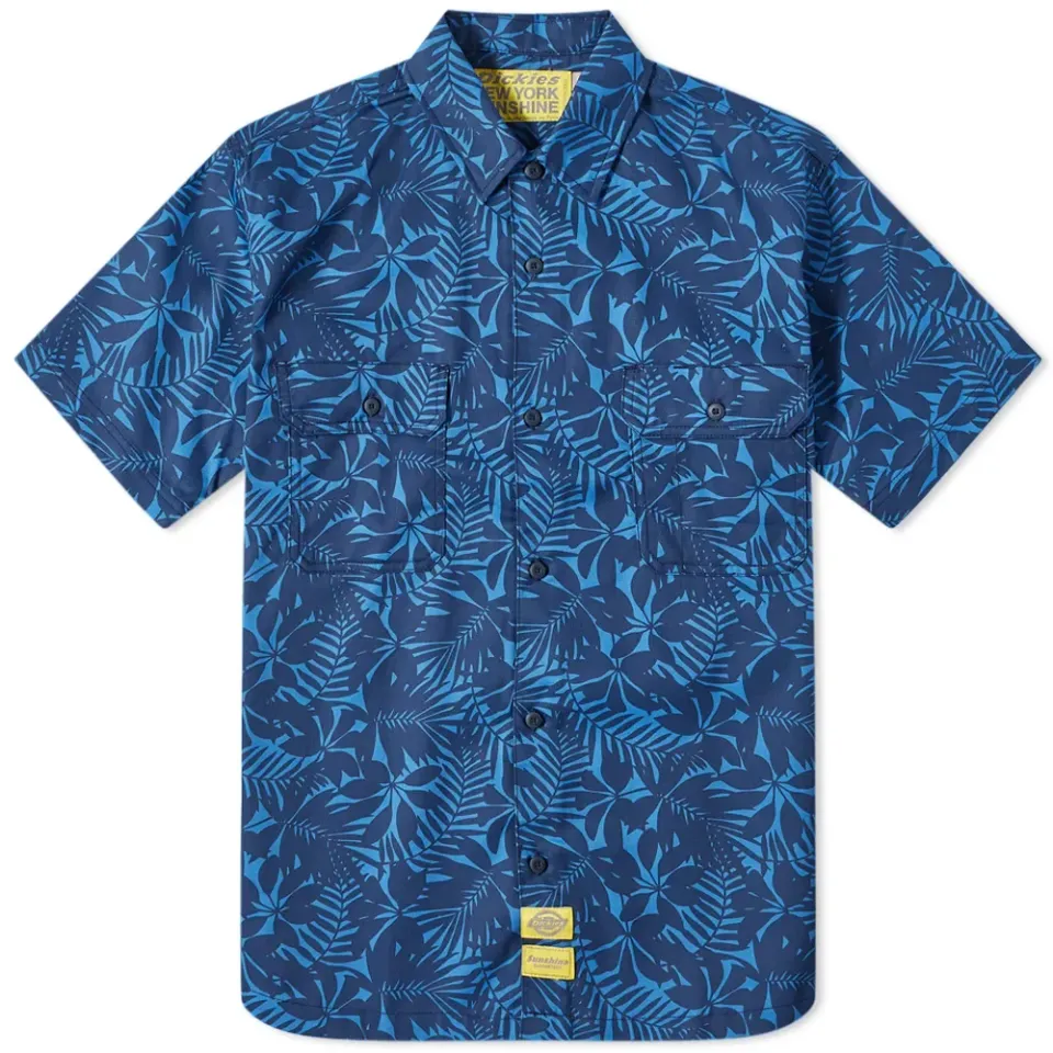x New York Sunshine Short Sleeve Twill Work Shirt