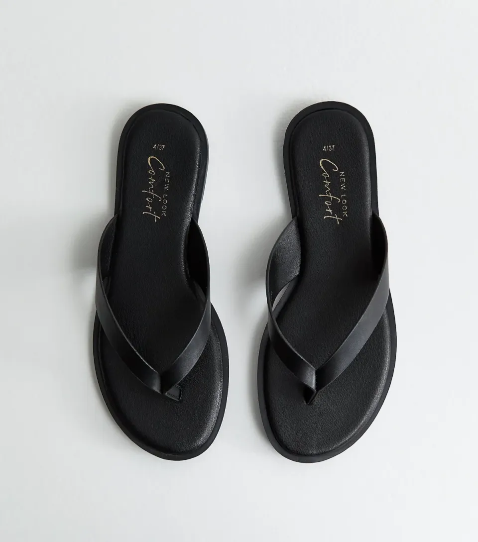 Women's Off White Faux Leather Toe Post Sandals Vegan