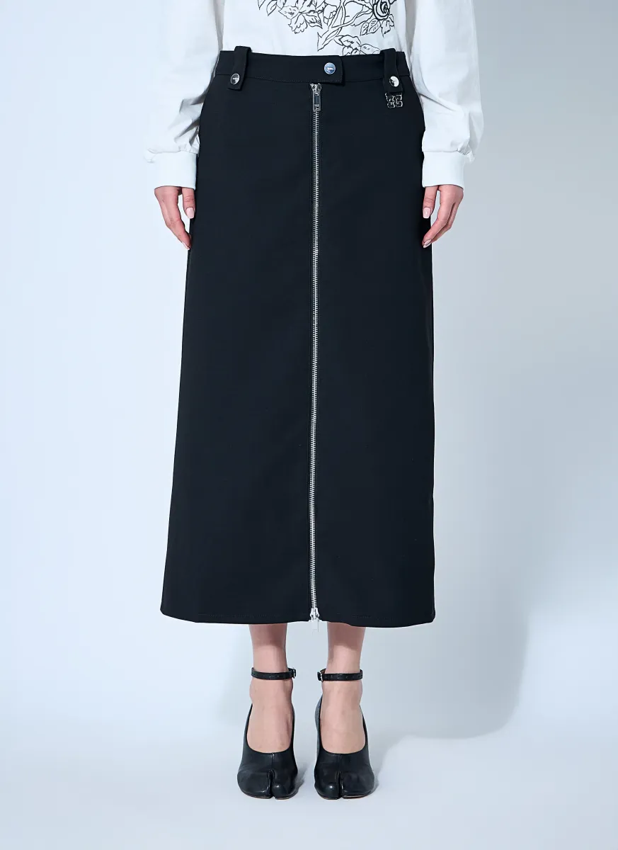 Bonded Crepe Midi Skirt