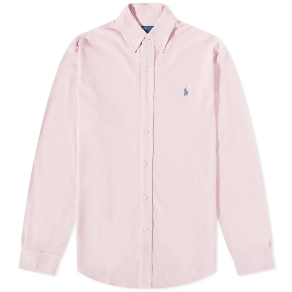 Slim Fit Button Down Pique Shirt