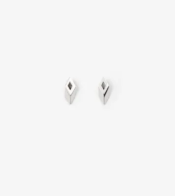 Hollow Stud Earrings in Silver