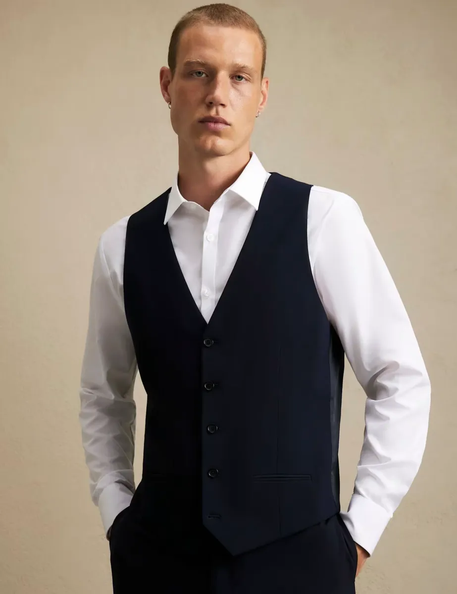Slim Fit Waistcoat Navy