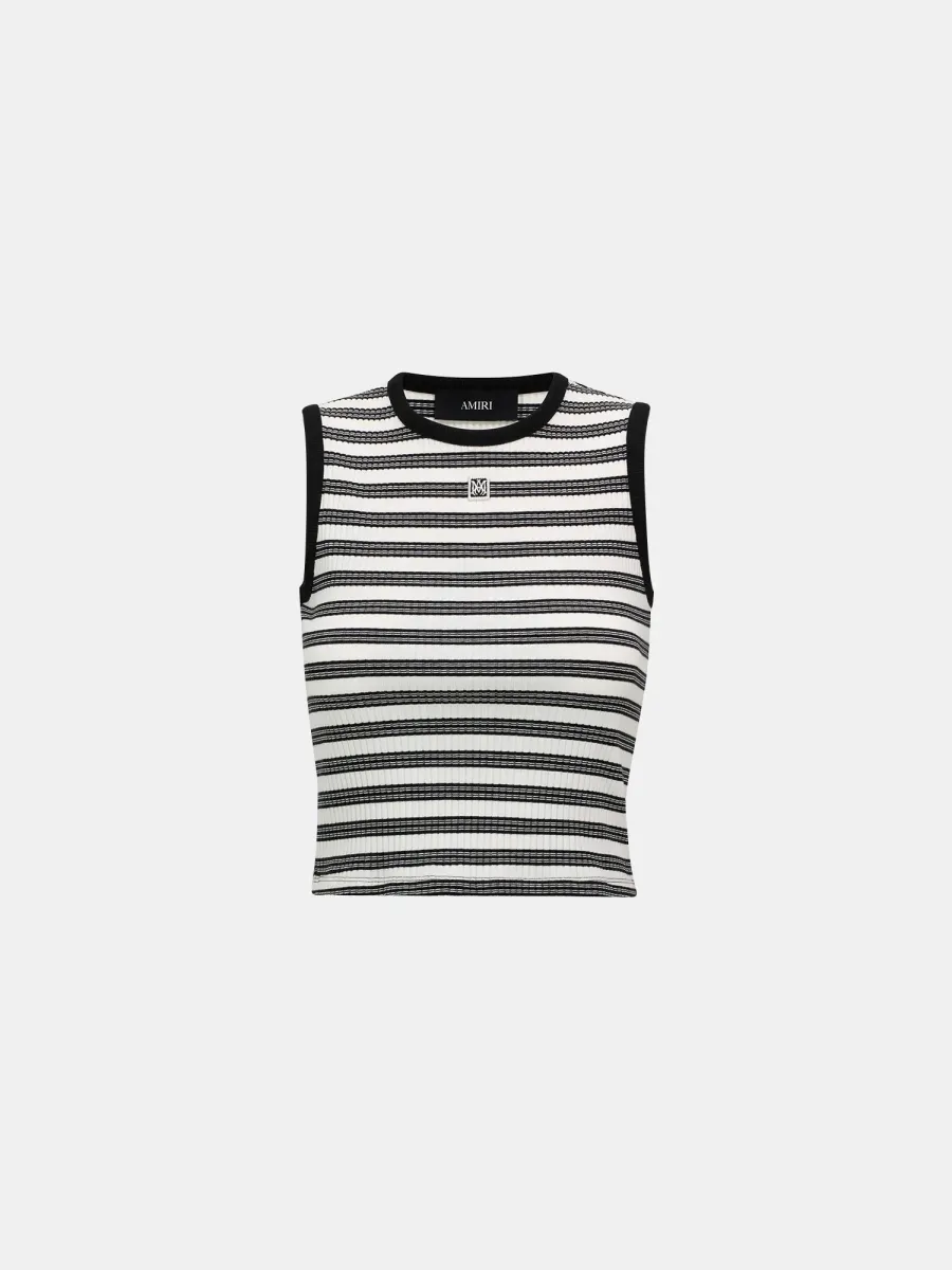 WOMEN - WOMEN'S MA STRIPED SLEEVLESS TOP - White