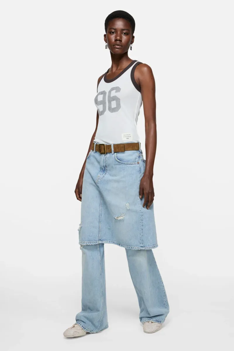 Sheer logo tank top