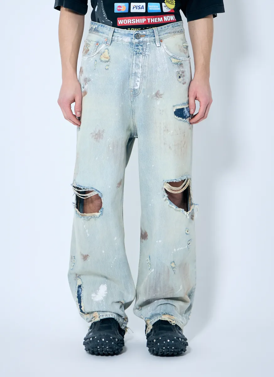 Trashed Baggy Jeans
