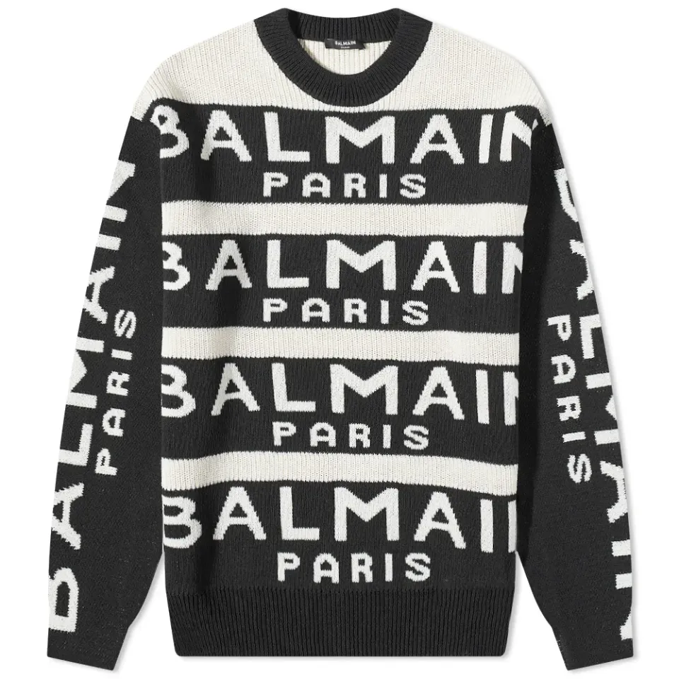 All Over Balmain Pullover Hoodie