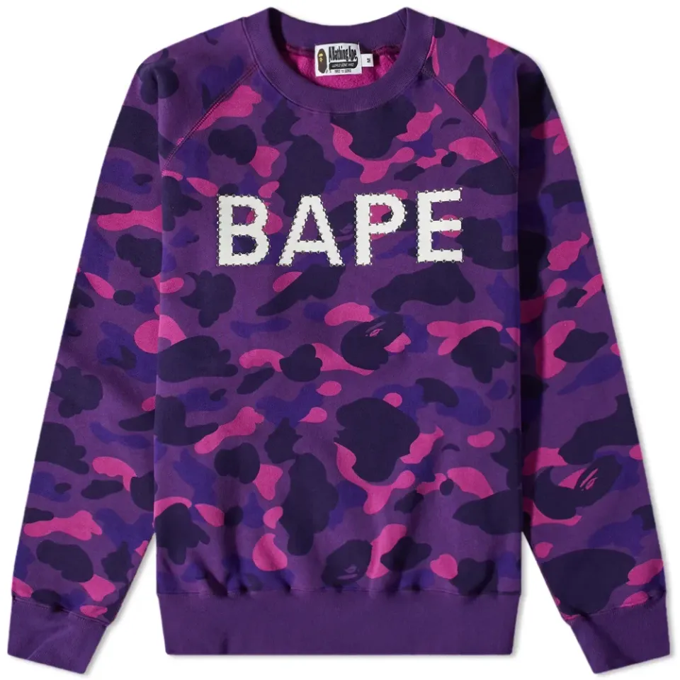 Colour Camo Crystal Stone Relaxed Fit Crew Swe