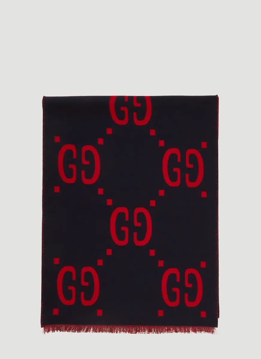 GG Logo Wool Scarf