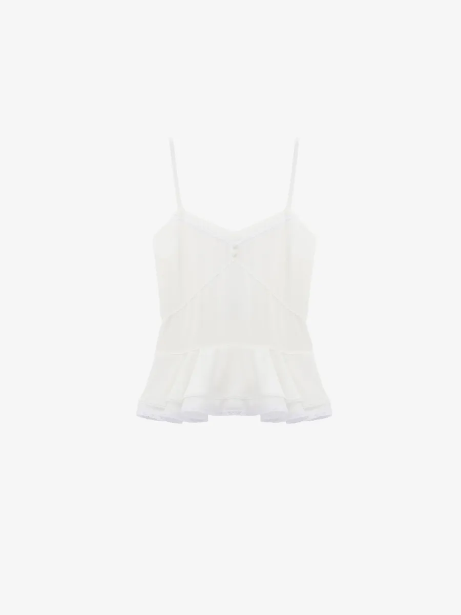 Silk Peplum Cami Top