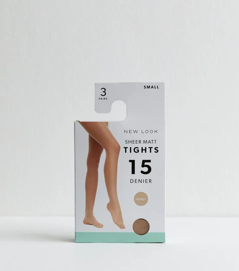 Light Brown Pack of 3 Sheer Matt 15 Denier Tights