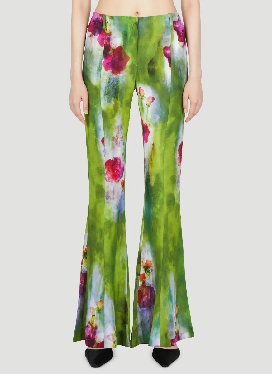 Floral Print Flared Pants
