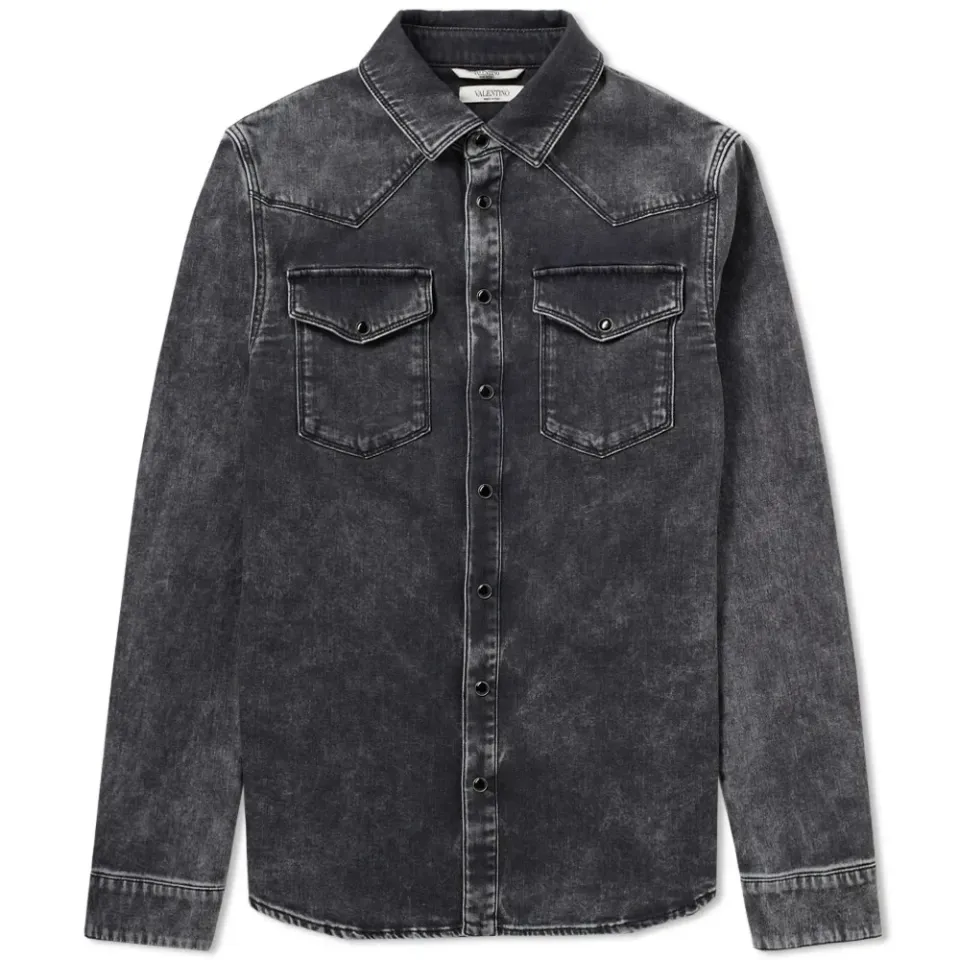 Washed Denim Western Shirt