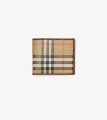Check Bifold Wallet in Archive beige - Men, Cotton