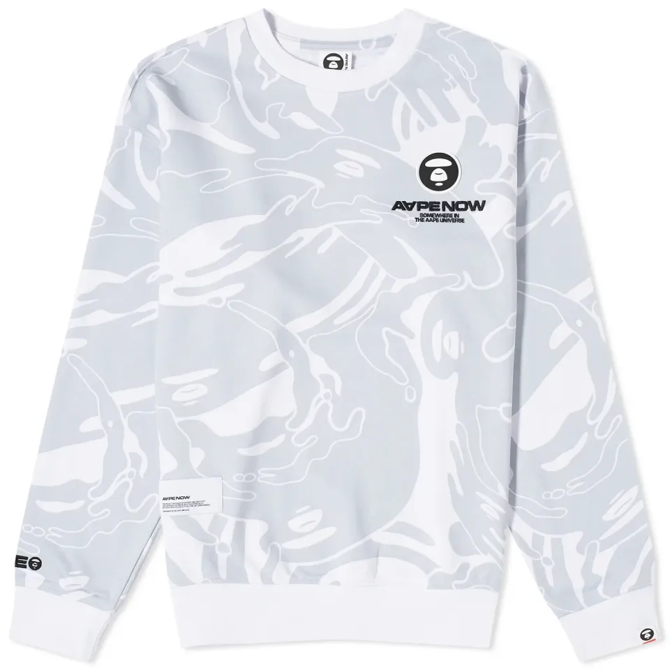 AAPE Now Silicon Badge Camo Crew Sweat