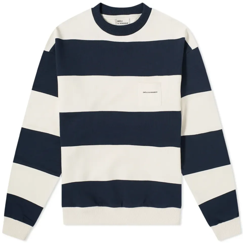 Striped Logo Crew Sweat
