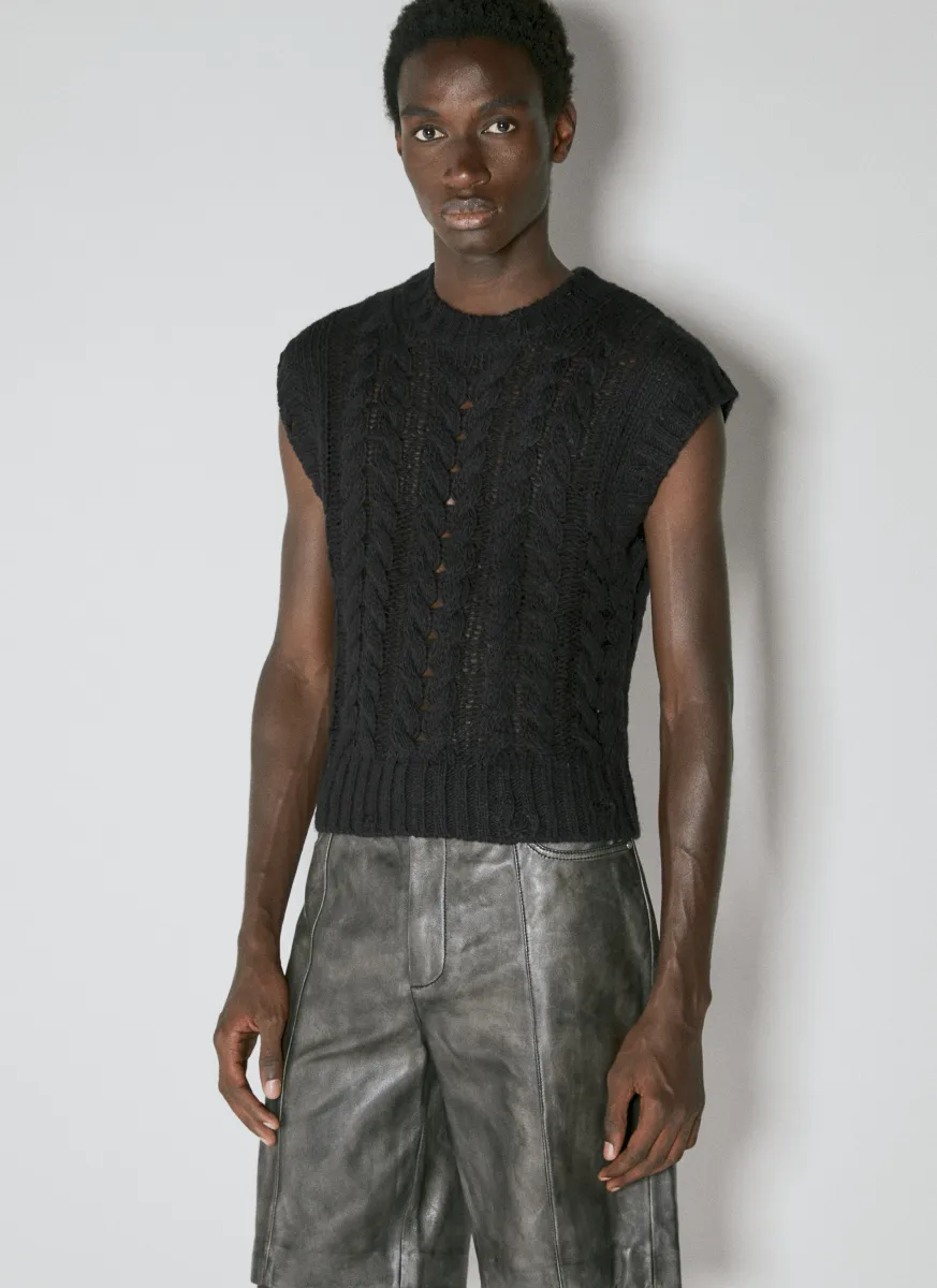 Cable Knit Sweater Vest