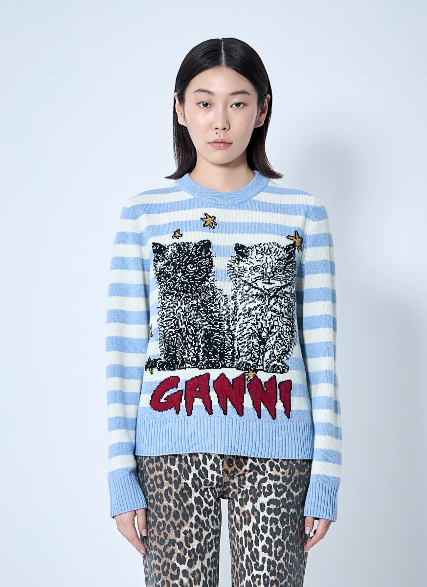 Striped Graphic Sweater