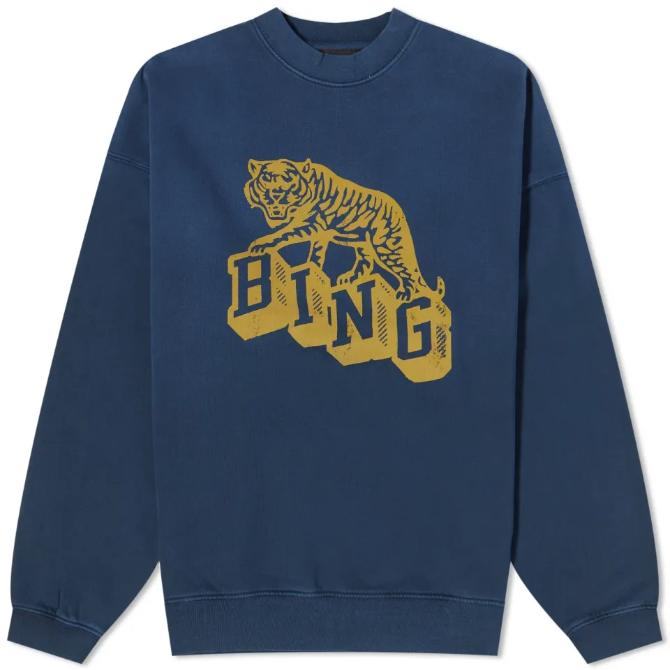 Harvey Crew Neck Sweat With Retro Tiger