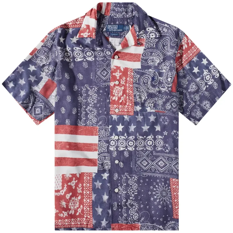 Bandana Patchwork Print Vacation Shirt