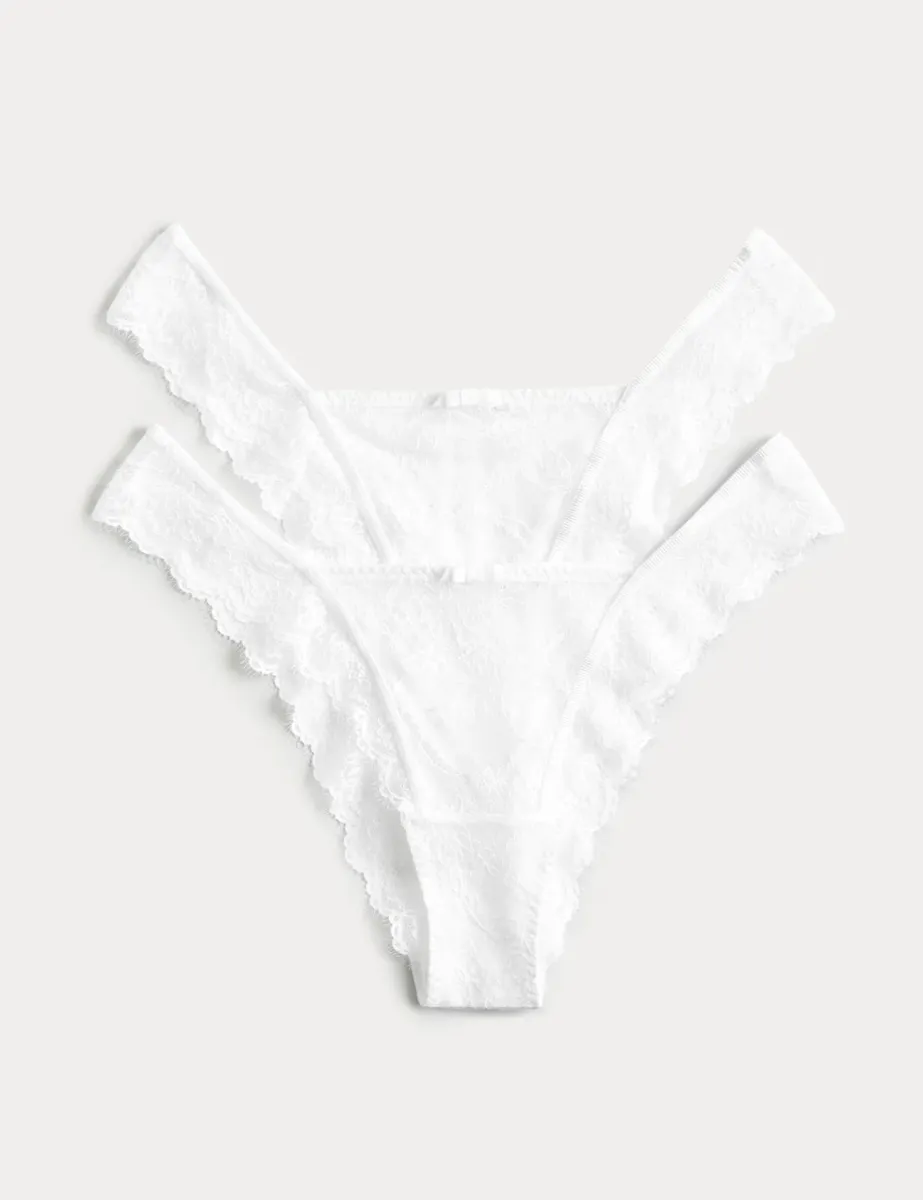 2 Pack Ida Lace Miami Knickers White