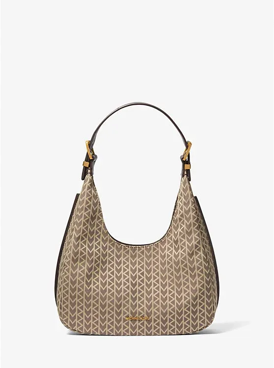 Nolita Small MK2000 Logo Jacquard Hobo Shoulder Bag