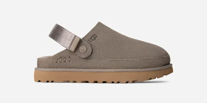 Goldenstar Clog for Women, Suede/Polyester