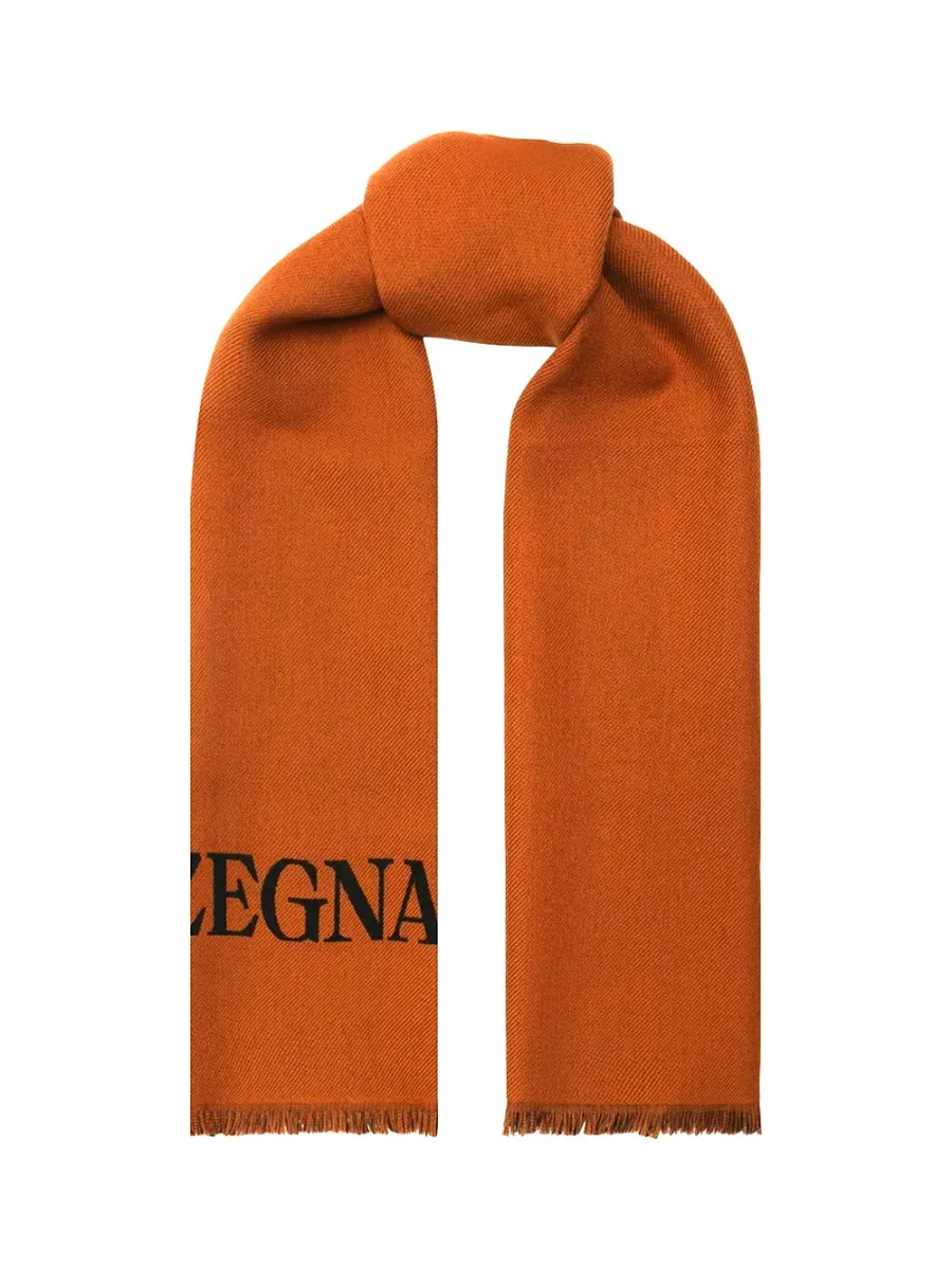 Logo Wool Scarf Black/Brown