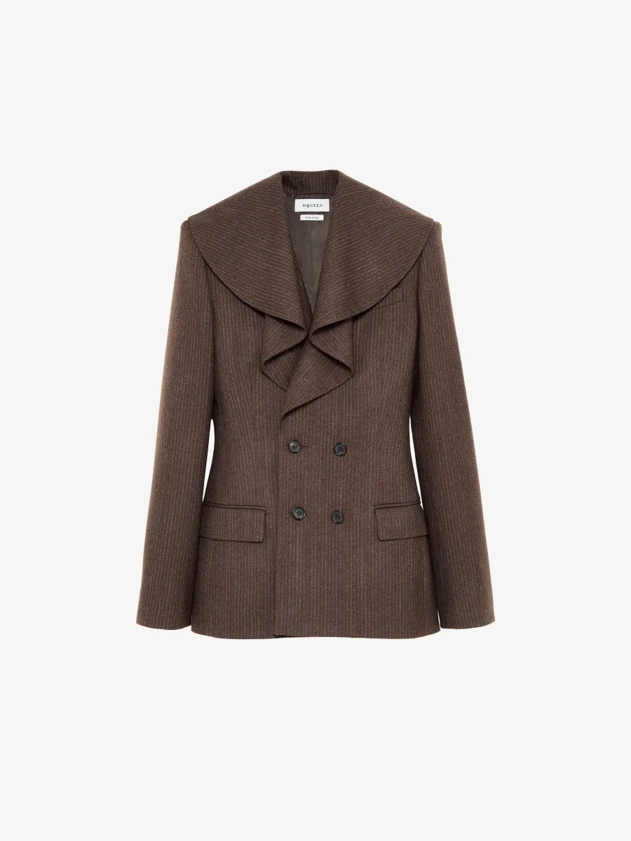 Waterfall Collar Double-breasted Jacket
