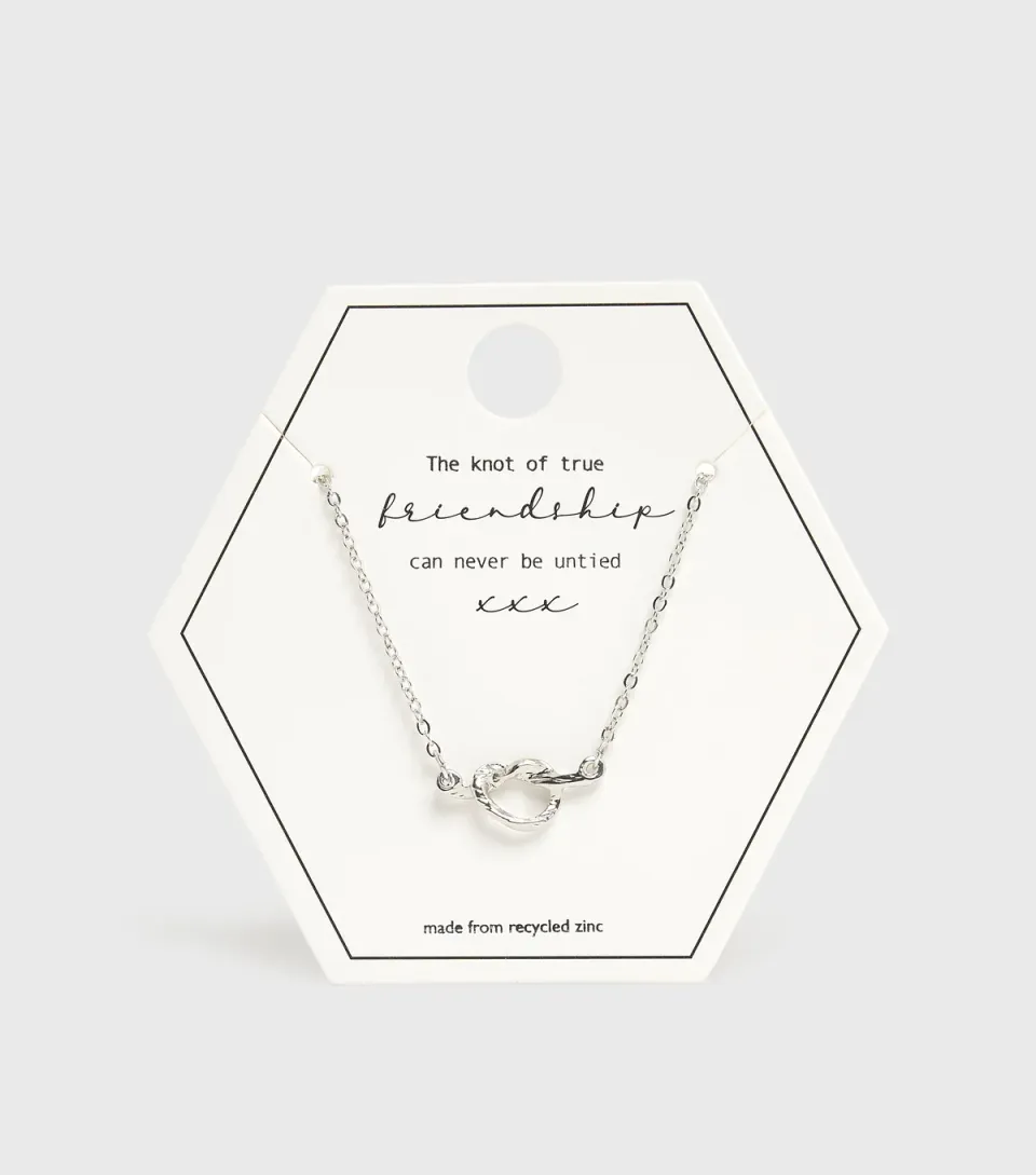 Silver Friendship Knot Pendant Necklace