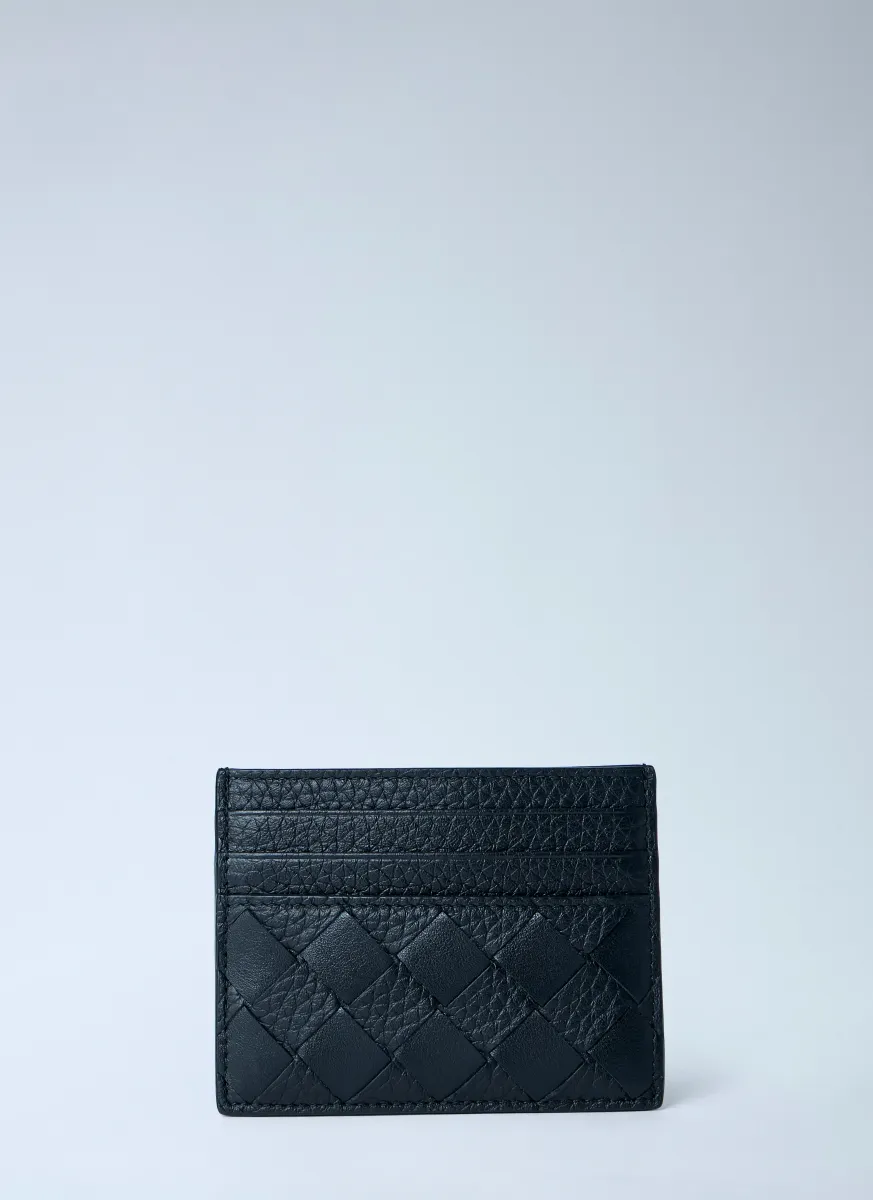 Intrecciato Leather Card Holder