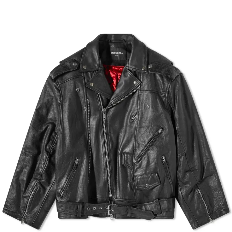 Upcycled Oversized Biker Jacket