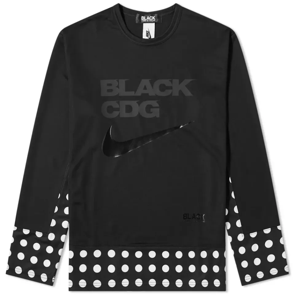 Comme des Garcons Black x Nike Long Sleeve Double Knit Logo Tee