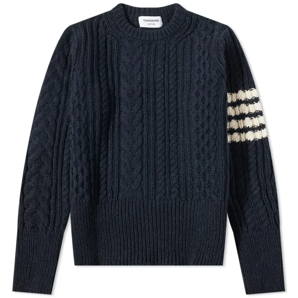4 Bar Aran Cable Crew Knit