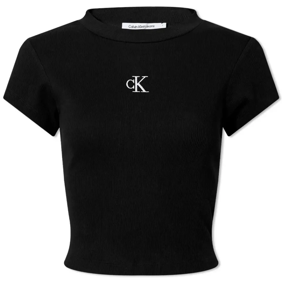 CK Rib Cropped Slim T-Shirt