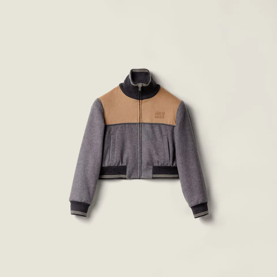 Velour blouson zipper jacket