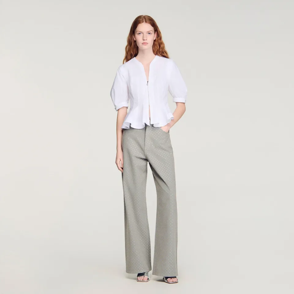 Zipped peplum shirt